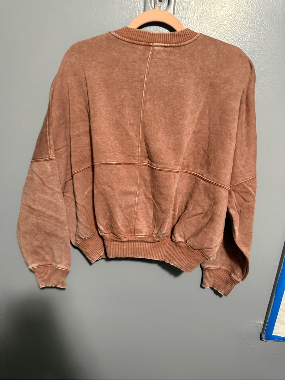 Acid Washed Rust Zip-Front Bomber Jacket - Picture 3 of 3